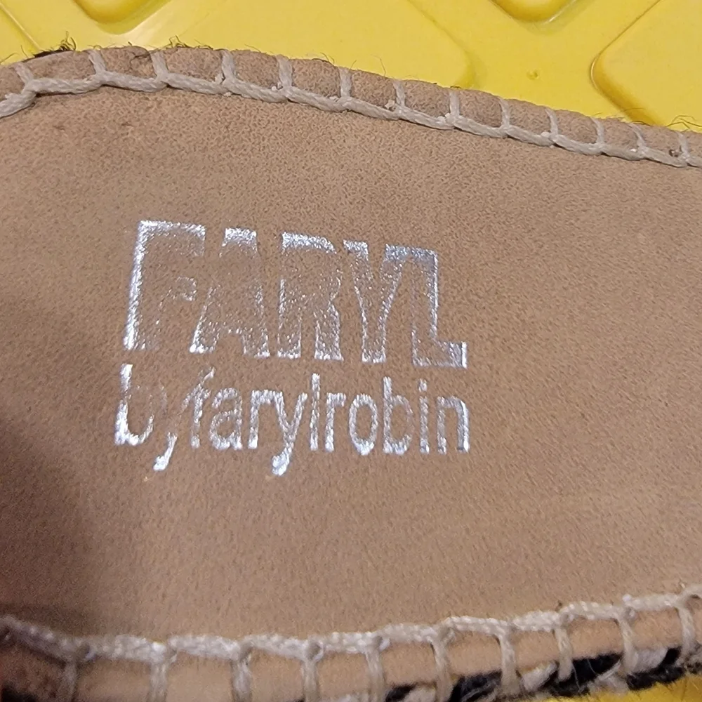 Farylrobin Black And White Espadrille Slides Size 7.5